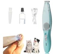 Tosatrice per cani con aspirapolvere, silenziosa tosatrice per cani e gatti, ricaricabile, con luce LED, rasoio professionale per peli di animali spessi, lunghi e ricci (blu)