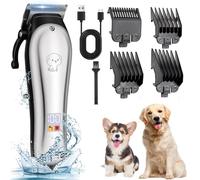 Tosatrice per Cani Professionale, Tosatrice per Gatti Pelo Lungo Ricaricabile con Display a LED Tosatrici Elettriche per Toelettatura,Toelettatura Accessori Cavo USB Strumento di Pulizia (Argento)