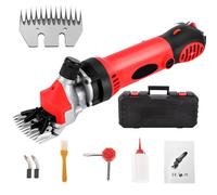 tosatrice per pecore, cesoia per pecore da 900 W con regolazione a 6 velocità, cesoia per pecore professionale elettrica con filo, acciaio legato, 5 accessori, per la rasatura della lana di pecor red