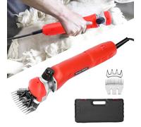 Tosatrice per Pecore Elettrica 690W, Macchina tosapecora con 6 Velocità Regolabili, Tosapecore Elettrico con Custodia Trasporto, Cesoia elettrica per Pecore Montoni Capre Animali da Fattoria (Rosso)