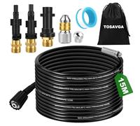 TOSAVGA 15M Tubo di Sonda Sturatubi per Idropulitrice, Tubo Idropulitrice di Ricambio per Karcher K2-K7, Tub per Idropulitrice 180bar, Tub Alta Pressione, Prolunga Idropulitrice per Lavor, per Bosch