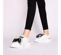 ToscaBlu Donna Sneakers Carol in pelle con fiocchi e perle colore bianco