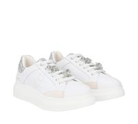 Tosca Blu Sneaker Studio Bellatrix Bianca con Glitter Argento e Cane e Gatto di Strass - Bellatrix 003 00B - Taglia 38