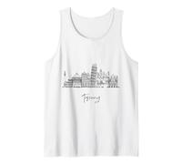Toscana Italia Skyline Viaggio Souvenir Nero Cityscape Canotta