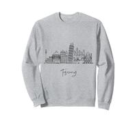 Toscana Italia Skyline Viaggio Souvenir Nero Cityscape Felpa