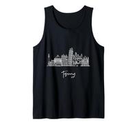 Toscana Italia Skyline Viaggio Souvenirs Bianco Cityscape Canotta