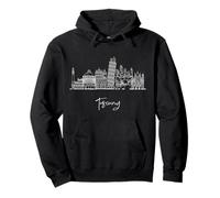 Toscana Italia Skyline Viaggio Souvenirs Bianco Cityscape Felpa con Cappuccio