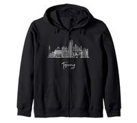 Toscana Italia Skyline Viaggio Souvenirs Bianco Cityscape Felpa con Cappuccio