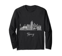 Toscana Italia Skyline Viaggio Souvenirs Bianco Cityscape Maglia a Manica