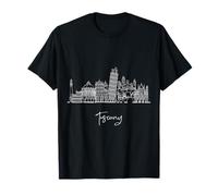 Toscana Italia Skyline Viaggio Souvenirs Bianco Cityscape Maglietta