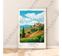 Toscana Viaggi Stampa Illustrazione Art Muro Décor Italia Poster Opera D'Arte