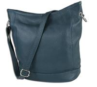 Toscanto Borsa a tracolla da donna in pelle turchese OTT159ST, turchese, groß 37x30x16cm