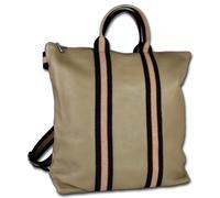 Toscanto Borsa City In Pelle E Canvas Per Donna Taupe Blu Beige OTT609RC