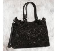 Toscanto Damen Borsa a Tracolla In Vera Pelle Nera 36x27x16cm OTT179SS1