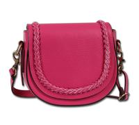 Toscanto Damen Schultertasche Umhängetasche Leder Fuchsia Pink OTT806SP