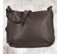 Toscanto Damen Umhängetasche Leder Echtes Leder dunkelbraun 35x28x13cm OTT182UN6