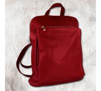 Toscanto Donna Zaino da Città Pelle Borsa Rosso Scuro
