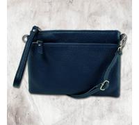 Toscanto Umhängetasche Handgelenktasche Freizeit Blu Vera Pelle OTT816UB