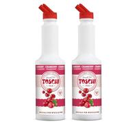 Toschi® | Mirtilli Rossi Preparato per Bevande Base Succo Frutta | Sciroppo Analcolico per Miscelazione Ideale Cocktails e Long Drink - 2 x 1 Litro