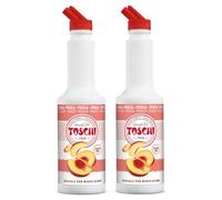 Toschi® | Pesca Preparato per Bevande Base Succo e Purea Pesca | Sciroppo Analcolico per Miscelazione Ideale Cocktails e Long Drink - 2 x 1 Litro