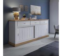 Toscohome Credenza con ante e cassetti colore pino bianco e rovere 219,6x95H cm - Anthony