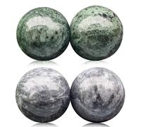Tosean 4 sfere Qi Gong, sfere sonori di giada, per massaggio, per rilassamento, massaggio delle mani, antistress, colore: nero e verde