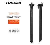 TOSEEK C70 Reggisella in carbonio Leggero 27.2 31.6mm Lunghezza350/400mm Nero opaco MTB Reggisella per bici da strada Tubo sella Parti di biciclette 27.2-400