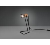 TOSH LAMPADA DA TAVOLO CILINDRO GABBIA METALLO NERO OPACO E LEGNO H. 40CM 1 LUCE ATTACCO E14