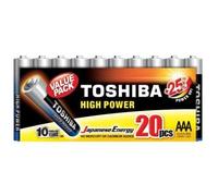 Toshiba High Power Pack da 20 batterie alcaline AAA LR03 da 1,5 V