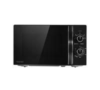 TOSHIBA Microonde frontale a specchio nero, 20 litri, 700 W, controllo manuale, compatto con 5 livelli di potenza, sbrinamento automatico, perfetto per pizza da 22,9 cm, orologio e timer, facile da