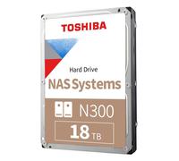 Disco rigido NAS interno Toshiba N300 da 18 TB, HDD SATA da 3,5'', 7200 RPM, funzionamento 24 ore su 24, 7 giorni su 7, supporto di sistemi a 1-8 alloggiamenti, 128 MB di cache, carico di lavoro di 18