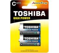 Toshiba Set di 2 batterie C, batterie alcaline LR14, 1,5 V, ultra lunga durata, 10 anni di conservazione, ideali per giocattoli, radio, lampade, dispositivi elettronici, 40700116
