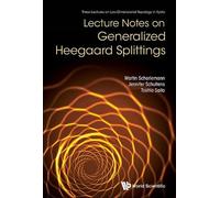 Toshio Saito Martin Scharlemann Lecture Notes On Generalized (Copertina rigida)