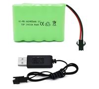 Tosiicop Batteria RC da 6 V, 2400 mAh, AA NiMH, ricaricabile, per auto, radiocomandata, batteria ricaricabile, con spina SM-2P e cavo di ricarica USB per telecomando e camion, auto Stunt veicoli Bat