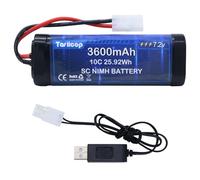 Tosiicop Batteria RC NiMH 7,2 V 3600 mAh - 7,2 Volt RC Auto Batteria compatibile con spina Tamiya Telecomando Auto Batteria per Remote Control Car Camion Monster Trucks Boot Buggy Aeroplane