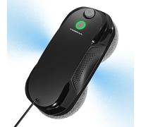 Tosima W5 Robot Lavavetri Finestre, Robot Pulisci Vetri con Doppio Spray e Aspirazione 2600-3200Pa, Lavavetri Automatico Sicurezza Tripla per Superfici Lisce Interni/Esterni (Telecomando + 8 Panni)