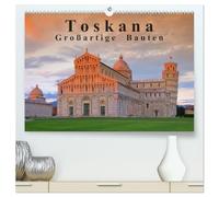 Toskana - Großarige Bauten (hochwertiger Premium Wandkalender 2026 DIN A2 quer), Kunstdruck in Hochglanz: Dieser Kalender zeigt bedeutende Bauwerke in der Toskana.