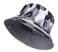 TOSKATOK Anti UV UPF 50+ Bob Estate o Spiaggia Unisex Uomo Donna Mimetico 2 in 1 Reversibile Miscela di Cotone