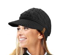 TOSKATOK Berretto Invernale da Donna con Visiera in Maglia a trecce Warm R80 Teddy Foderato in Pile