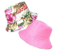 TOSKATOK® Cappello Estivo da Donna, da Sole, da Spiaggia, Pieghevole, Anti UV, Sunhat UPF50 + Disegno Floreale Reversibile in Cotone