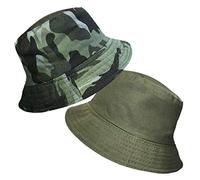 TOSKATOK® UPF 50+ Ragazzi Bambini Camouflage 2 in 1 Cappello Estivo da Spiaggia 100% Cotone Estivo rovesciato