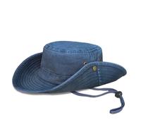 TOSKATOK® UPF 50+ Unisex Safari Outback Cappello Bush in Cotone Stile Australiano con Tesa Larga, sottogola Staccabile, Bottoni a Pressione Laterali e Prese d'Aria