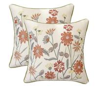 Tosleo Set di 2 federe per cuscini floreali, 45 x 45 cm, per divano, camera da letto, auto, fattoria, soggiorno, decorazione per la casa