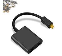 Toslink - Adattatore sdoppiatore digitale a doppia porta per cavi audio in fibra ottica (1 ingresso, 2 uscite) Nero