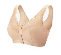 TOSOFT Chiusura Anteriore da Donna Reggiseni per Mastectomia Reggiseno A Canotta Post-operatorio Senza Fili in Cotone Intimo per Protesi Mammaria (Color : Beige, Size : 85/38ABC)
