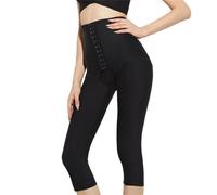 TOSOFT Donne Post-partum Shapewear Gamba Mutandine Chirurgia Di Liposuzione Delle Cosce Compressione Doppia A Vita Alta Pantaloni Modellanti Per La Pancia (Color : Black, Size : S/Small)