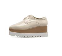 TOSOFT Scarpe Oxford In Pelle Verniciata 2025 For Donna Con Punta Quadrata Zeppe E Plateau Scarpe Da Ginnastica Eleganti For L'autunno E Il Passeggio(Apricot,37 EU)