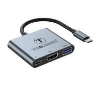 Tosomoki - Adattatore da USB C a HDMI, convertitore 3 in 1 di tipo C a 4K a 30Hz HDMI USB 3.0, 100 W PD per MacBook Pro Air, iPad, Chromebook XPS, Acer, HP, Dell, Surface, Samsung, Switch, iPhone 15 e