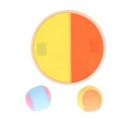 Toss and Catch Ball Set Adhesive Soft Texture Educational Interactive Toy for Kids Exercising Coordination with Cartoon Shape Composite Wood Paddle Ball Games Set