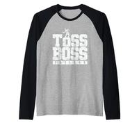 Toss Boss Frisbee Sport sulla Spiaggia Maglia con Maniche Raglan